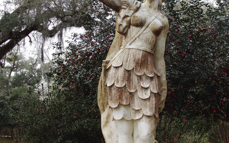 The Rosedown gardens feature Carrara marble personifications of the seasons and continents.