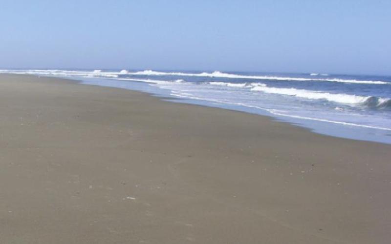 One of the many advantages of camping is that you may find a long stretch of beach to have all to yourself.