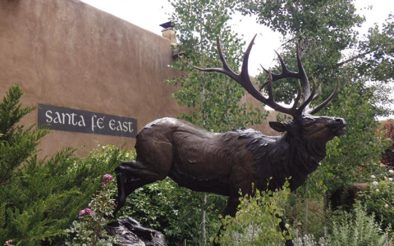 Public art with a Western flair is common in Santa Fe.