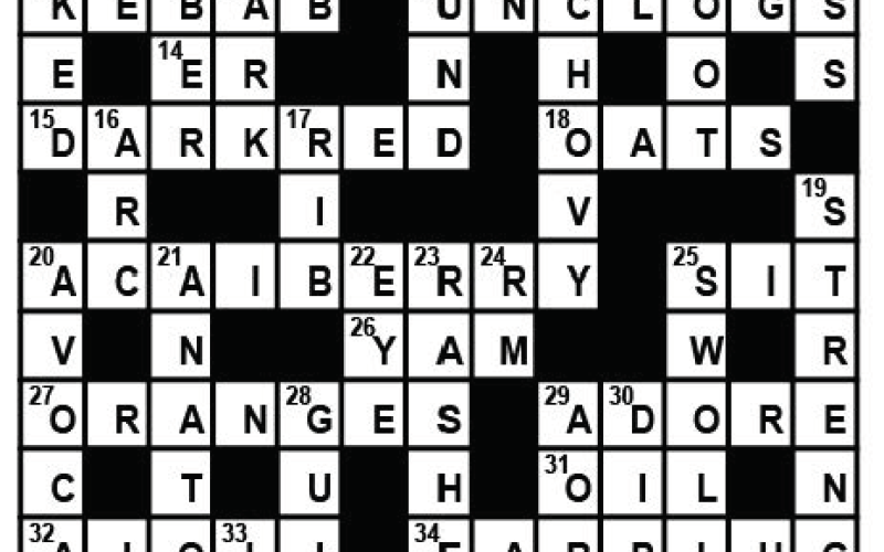 Health Crossword ANSWER