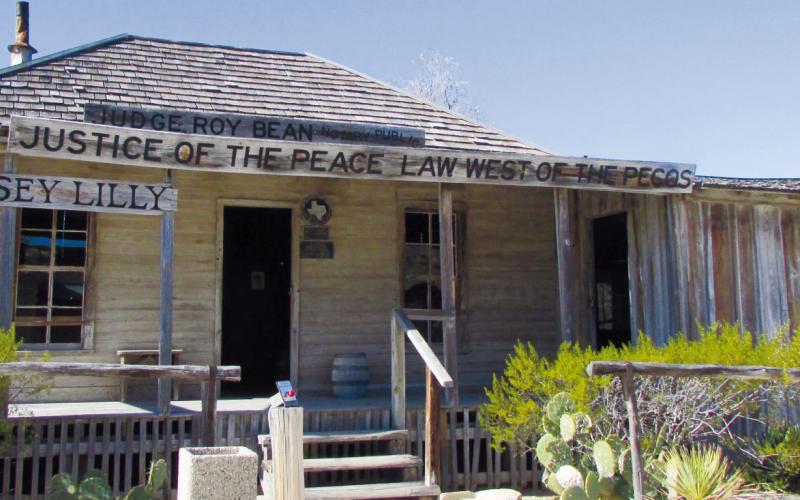 Judge Roy Bean conducted court and ran a saloon in Langtry, Texas. The Judge ran a high class joint: no loud cussing or spitting on the floor.