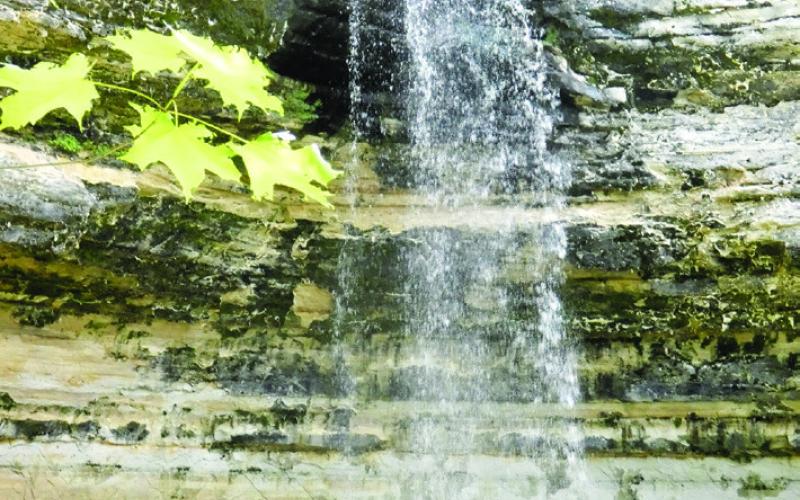 Munising Falls is conveniently located right behind the visitor center.