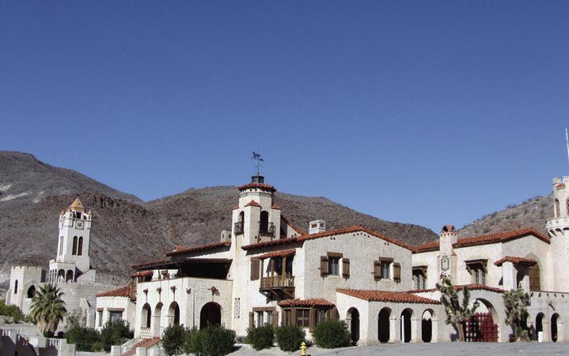 Scotty’s Castle is at an oasis in a side canyon of Death Valley.