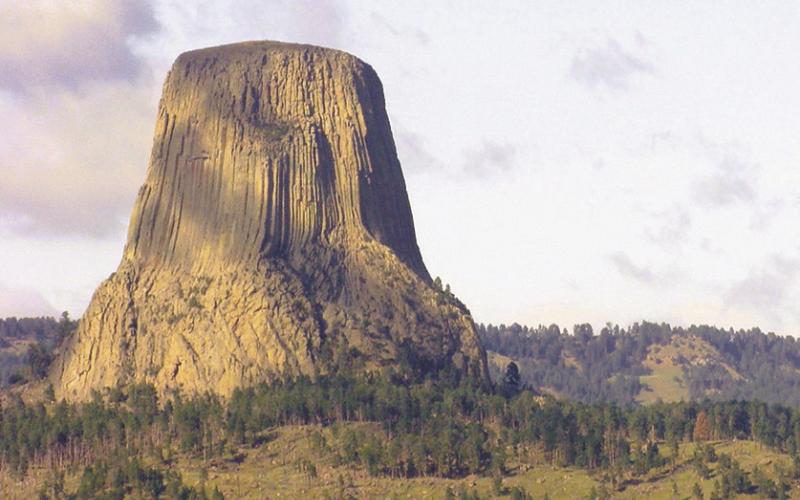 Devils Tower, just off I-90 in Northeastern Wyoming, is worth the stop if you are going to Yellowstone.