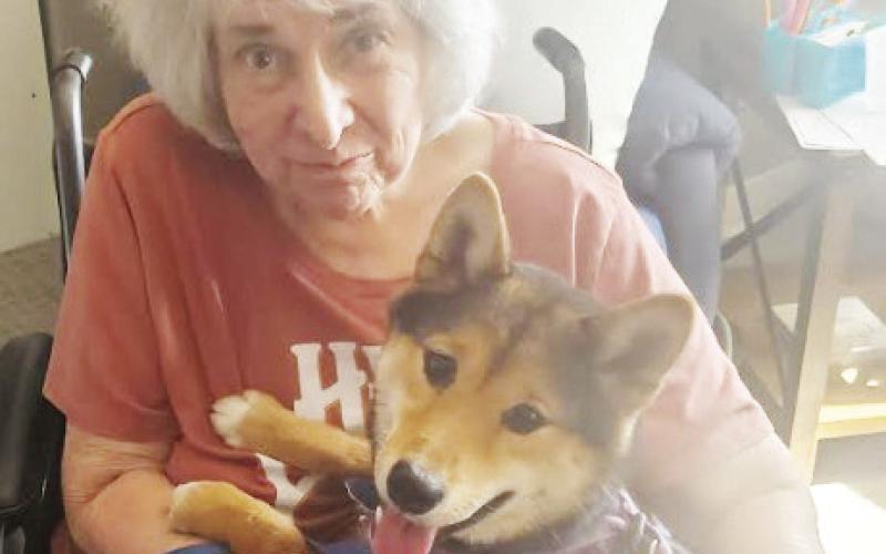 Sharon Spade with Daisy