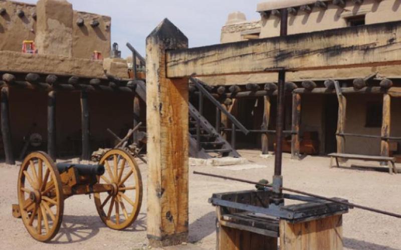 That box with long levers attached was used to compress buffalo hides for more efficient transport.