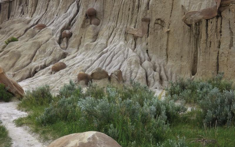 Concretions and cylindrical rocks formed, like pearls, around a central core.