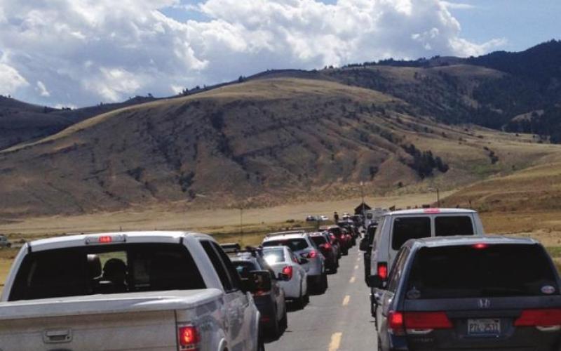 Ordinarily that left lane is for outbound traffic at Yellowstone. Did I mention that national parks are becoming increasingly popular?