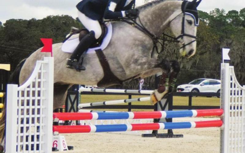 Before the event, riders paced off the distance between jumps in order to get the timing down.