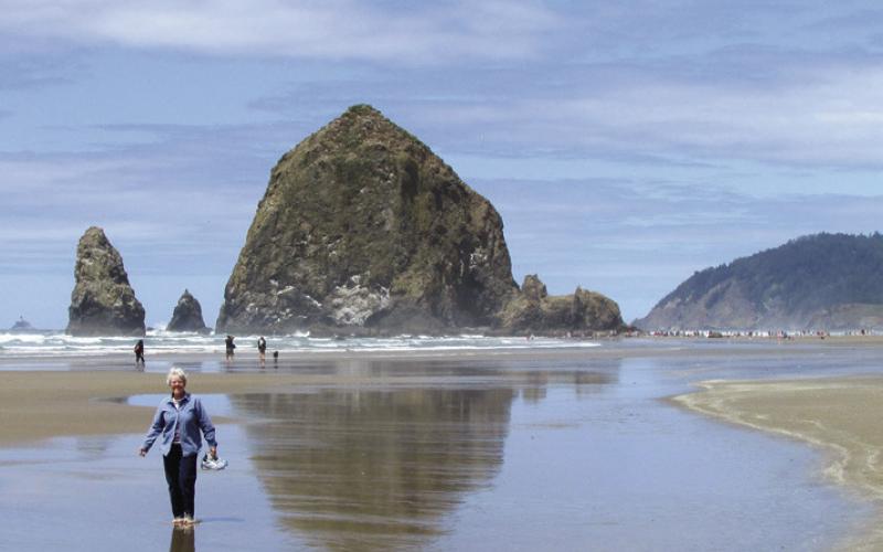 Haystack Rock on the spectacular Oregon Coast was easy to access from the national forest campground.