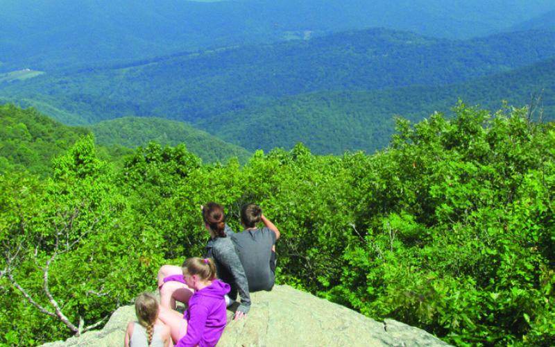 The Bearfence Rock Scramble has been popular with our kids and their kids since the 1970s. The “trail” is mostly crevices for hands and feet in the rock outcropping.