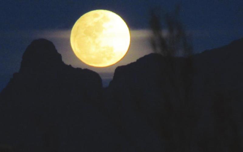 Moon rise over Mt. Ajo.