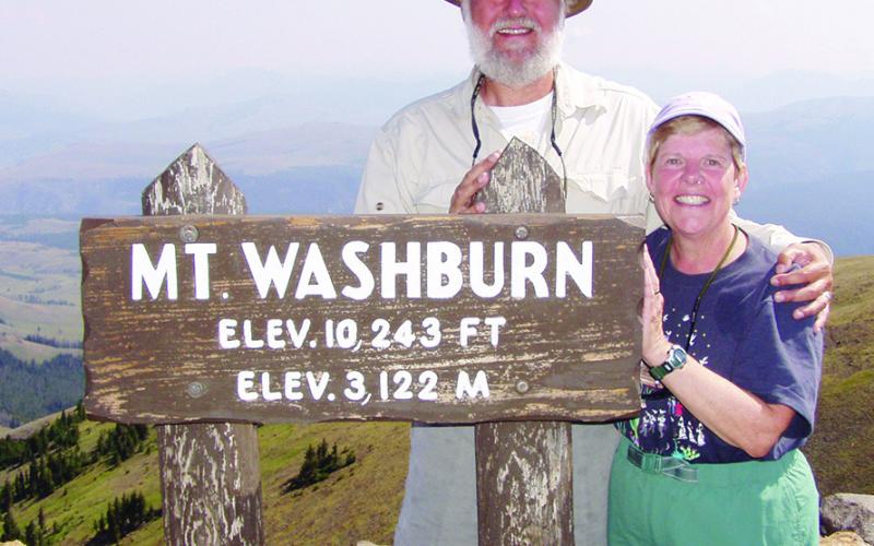 Smiling because we didn’t have to slog through icy slush on this climb to the Washburn summit.