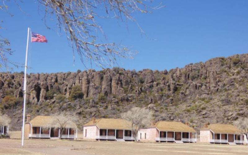 The second version of Fort Davis is represented by officers’ quarters facing the parade ground.
