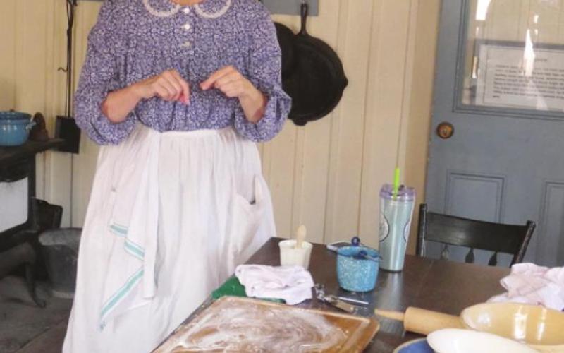 The cook for the Officers’ Mess had just taken out a skillet of cornbread and had a loaf of wheat bread scorching in the oven while she was distracted by visitors.
