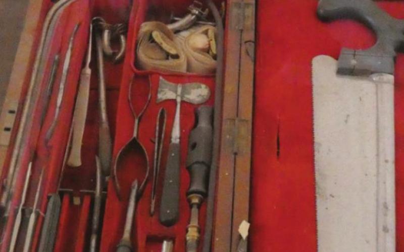 If the pharmaceuticals didn’t kill you, there was always surgery. The instruments themselves might scare you to death. Let us hear no more complaints about the cost of modern health care.