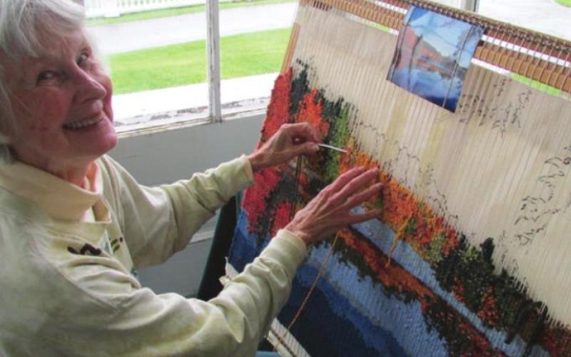 At the Moses Cone mansion, we enjoyed chatting with a woman who was weaving a tapestry based on the view from the front veranda.