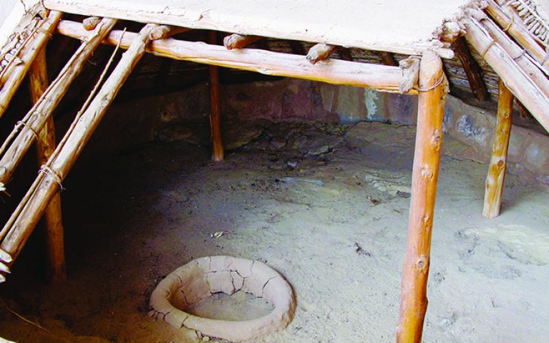 This kiva shows how entry was gained through a hole in the roof, passing through the sacred smoke from the fire pit.