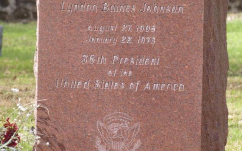 LBJ’s headstone in the family cemetery is quite modest.