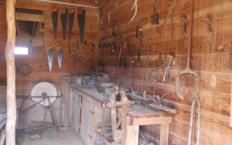 A tool shed and workshop were essential on pioneer homesteads. No one could be totally self-sufficient, but even a helpful neighbor was a long way off back then.