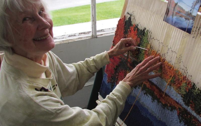 We chatted with this artist weaving a tapestry based on the view from the Moses Cone Flat Top Mansion.