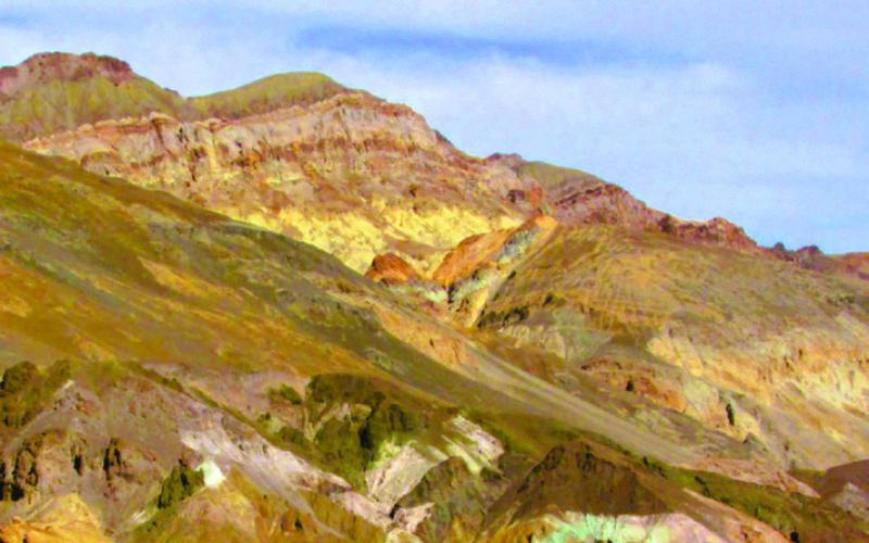 Artists Drive is a one-lane road to the colorful mineral deposits of Artists Palette. Death Valley can be beautiful—when it is not threatening.