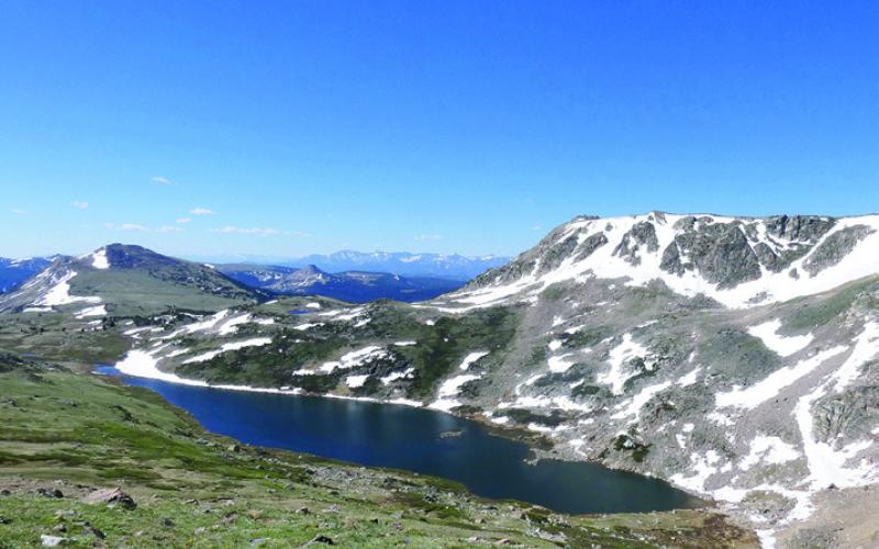 The Beartooth Pass summit is in the tundra way above treeline.