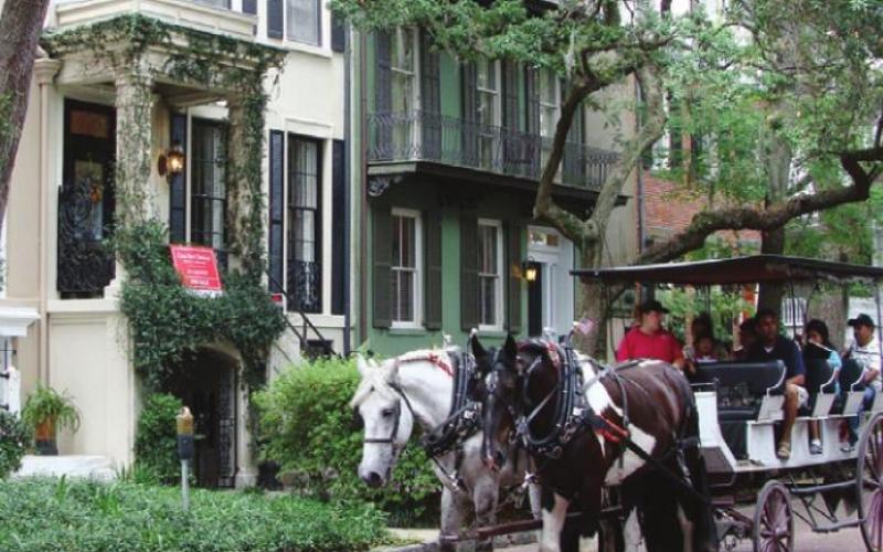 There are guided tours of Savannah in carriages, trolleys, and buses as well as on those Segway two-wheeled scooters. We prefer self-guided walks through the Historic District on foot so we can pause to peek into private gardens and chat with residents.