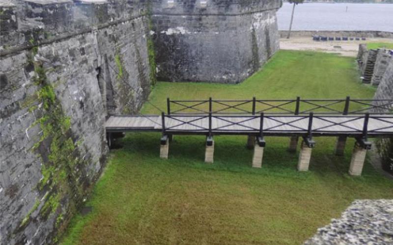 The drawbridge to Castillo San Marcos helped park rangers control access to the fort during COVID just as it did during the 200 years the Spanish ruled Florida.