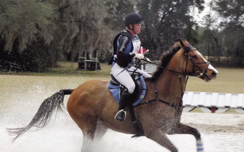 Our favorite vantage point for viewing cross country is the water jump.