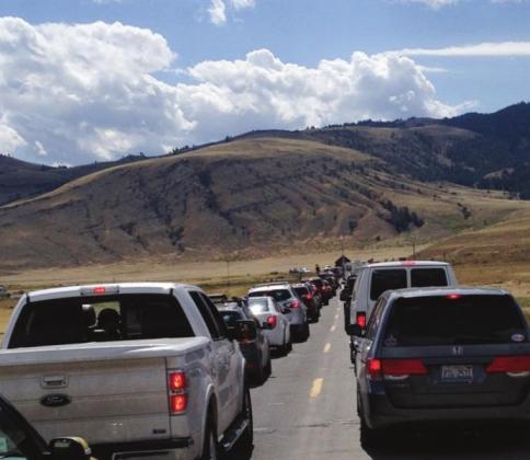 Ordinarily that left lane is for outbound traffic at Yellowstone. Did I mention that national parks are becoming increasingly popular?