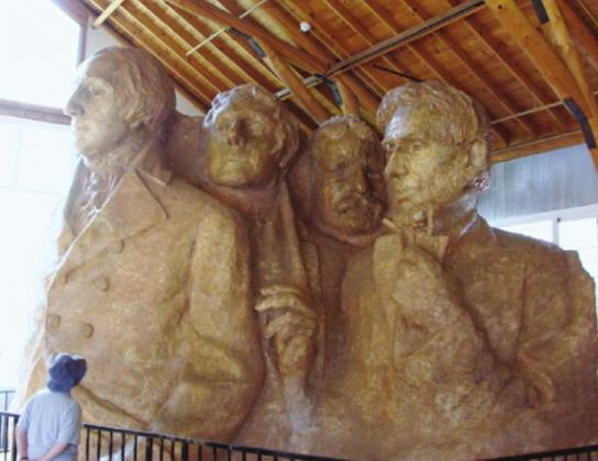 The workshop of Gutzon Borglum displays some of the rather large early drafts he made for Mt. Rushmore.