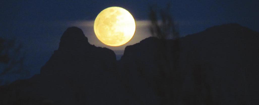 Moon rise over Mt. Ajo.