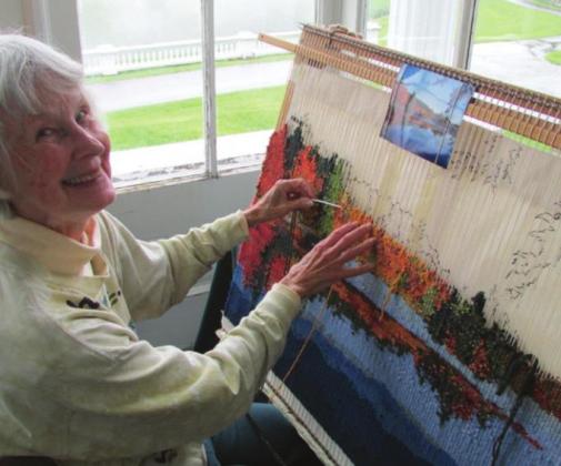 At the Moses Cone mansion, we enjoyed chatting with a woman who was weaving a tapestry based on the view from the front veranda.