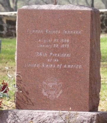 LBJ’s headstone in the family cemetery is quite modest.