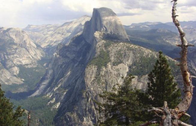 There are great views of Half Dome from Glacier Point Rd. in Yosemite that require no hiking at all.