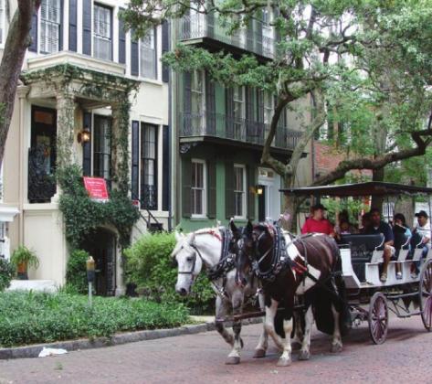 There are guided tours of Savannah in carriages, trolleys, and buses as well as on those Segway two-wheeled scooters. We prefer self-guided walks through the Historic District on foot so we can pause to peek into private gardens and chat with residents.