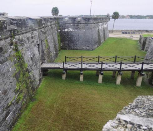 The drawbridge to Castillo San Marcos helped park rangers control access to the fort during COVID just as it did during the 200 years the Spanish ruled Florida.
