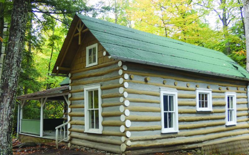 This cottage is apparently an homage to the actual historic log cabins found elsewhere in the Smokies.