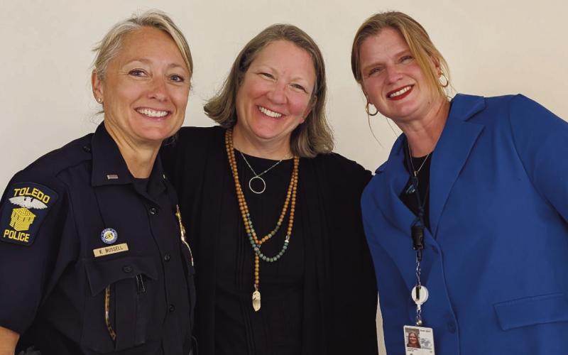 Speaking at the COPE Summit were, from left: Lt. Kelli Russell, Carol Conlan Esq. and Erin Thompson, SSA Public Affairs Officer.