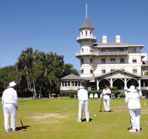 Croquet is a traditional pastime on the grounds of the Jekyll Island Club, now the Club Hotel.