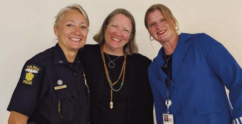 Speaking at the COPE Summit were, from left: Lt. Kelli Russell, Carol Conlan Esq. and Erin Thompson, SSA Public Affairs Officer.