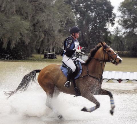 Our favorite vantage point for viewing cross country is the water jump.
